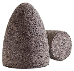 Norton - Type 18, 2" Max Diam, 4" Head Thickness, 24 Grit Square Tip Plug - Aluminum Oxide, Very Coarse Grade, 5/8-11 Shank Thread - USA Tool & Supply