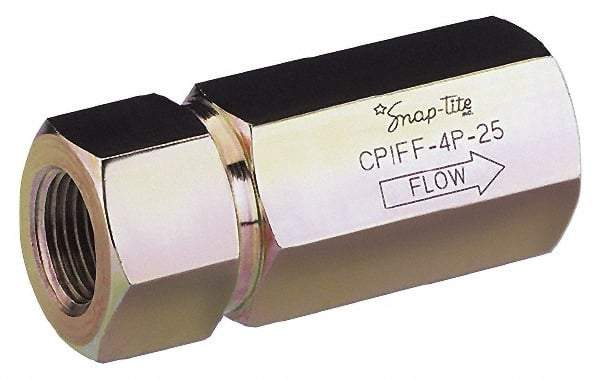 Parker - 1/4 Thread Steel Hydraulic Hose Check - 5,000 psi, 3 GPM - USA Tool & Supply