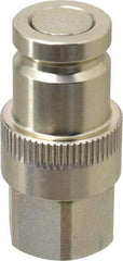 Parker - 3/8 Thread Steel Hydraulic Hose Valved Coupler - 10,000 psi, 12 GPM - USA Tool & Supply