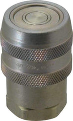 Parker - 1/2 Thread Steel Hydraulic Hose Valved Coupler - 10,000 psi, 20 GPM - USA Tool & Supply