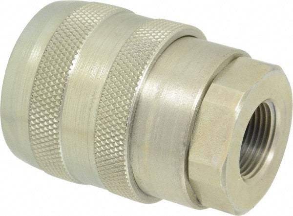Parker - 3/4 Thread Steel Hydraulic Hose Valved Coupler - 7,500 psi, 40 GPM - USA Tool & Supply