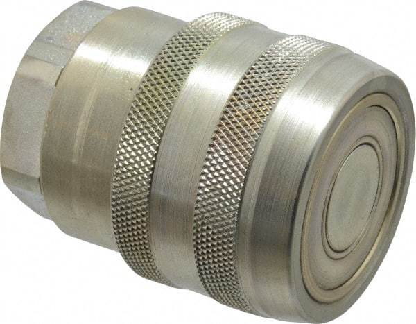 Parker - 1 Thread Steel Hydraulic Hose Valved Coupler - 7,500 psi, 90 GPM - USA Tool & Supply