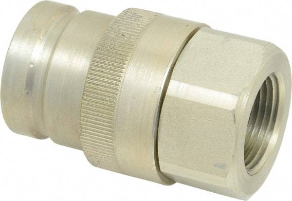Parker - 1 Thread Steel Hydraulic Hose Valved Coupler - 7,500 psi, 90 GPM - USA Tool & Supply