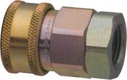 Parker - 1-1/2 Thread Stainless Steel Hydraulic Hose Valved Coupler - 1,500 psi, 175 GPM - USA Tool & Supply