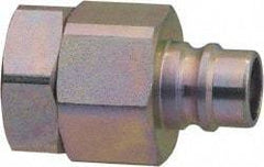 Parker - 1-1/4 Thread Steel Hydraulic Hose Valved Coupler - 1,750 psi, 120 GPM - USA Tool & Supply