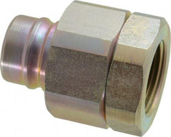 Parker - 1 Thread Steel Hydraulic Hose Valved Coupler - 2,000 psi, 80 GPM - USA Tool & Supply