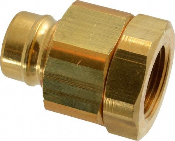 Parker - 1 Thread Brass Hydraulic Hose Valved Coupler - 1,750 psi, 80 GPM - USA Tool & Supply