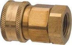 Parker - 1-1/2 Thread Brass Hydraulic Hose Valved Coupler - 350 psi, 175 GPM - USA Tool & Supply