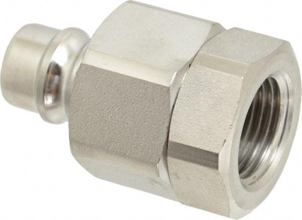 Parker - 1/2 Thread Stainless Steel Hydraulic Hose Valved Coupler - 3,750 psi, 30 GPM - USA Tool & Supply