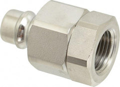 Parker - 1/2 Thread Stainless Steel Hydraulic Hose Valved Coupler - 3,750 psi, 30 GPM - USA Tool & Supply