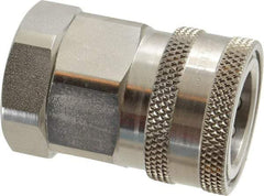 Parker - 3/4 Thread Stainless Steel Hydraulic Hose Valved Coupler - 2,000 psi, 52 GPM - USA Tool & Supply