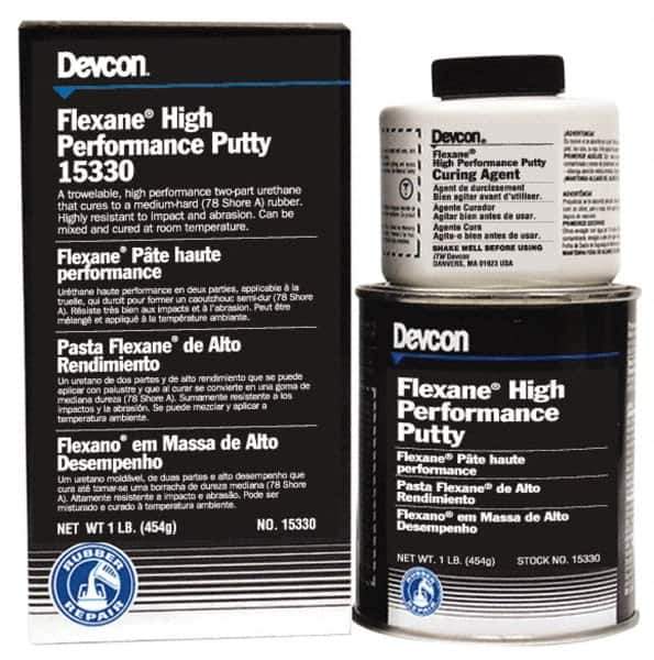 Devcon - 1 Lb Kit Black Butyl Rubber Putty - 120°F (Wet), 180°F (Dry) Max Operating Temp, 15 min Tack Free Dry Time - USA Tool & Supply