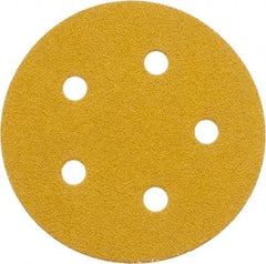 Made in USA - 5" Diam, 60 Grit, Aluminum Oxide Hook & Loop Disc - Medium Grade, Coated, E Weight Paper Backing, - USA Tool & Supply