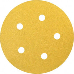 Made in USA - 5" Diam, 80 Grit, Aluminum Oxide Hook & Loop Disc - Medium Grade, Coated, C Weight Paper Backing, - USA Tool & Supply