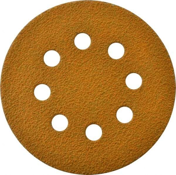 Made in USA - 5" Diam, 40 Grit, Aluminum Oxide Hook & Loop Disc - Coarse Grade, Coated, E Weight Paper Backing, - USA Tool & Supply