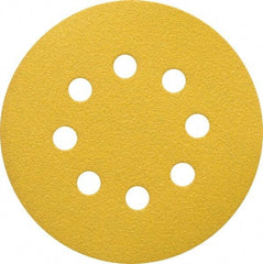 Made in USA - 5" Diam, 80 Grit, Aluminum Oxide Hook & Loop Disc - Medium Grade, Coated, C Weight Paper Backing, - USA Tool & Supply
