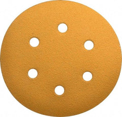 Made in USA - 6" Diam, 60 Grit, Aluminum Oxide Hook & Loop Disc - Medium Grade, Coated, E Weight Paper Backing, - USA Tool & Supply