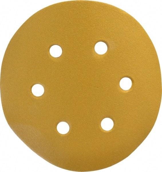 Made in USA - 6" Diam, 120 Grit, Aluminum Oxide Hook & Loop Disc - Fine Grade, Coated, C Weight Paper Backing, - USA Tool & Supply