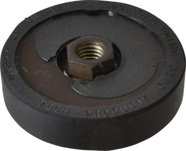Tech Products - 700 Lb Capacity, 1/2-13 Thread, 3/4" OAL, Steel Stud, Tapped Pivotal Socket Mount Leveling Pad & Mount - 3" Base Diam, Neoprene Pad - USA Tool & Supply
