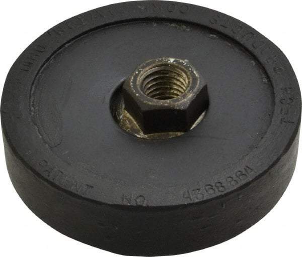 Tech Products - 1000 Lb Capacity, 1/2-13 Thread, 3/4" OAL, Steel Stud, Tapped Pivotal Socket Mount Leveling Pad & Mount - 3" Base Diam, Neoprene Pad - USA Tool & Supply