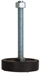 Tech Products - 1000 Lb Capacity, 1/2-13 Thread, Steel Stud, Studded Pivotal Socket Mount Leveling Pad & Mount - 5" Stud Length, 3" Base Diam, Neoprene Pad - USA Tool & Supply