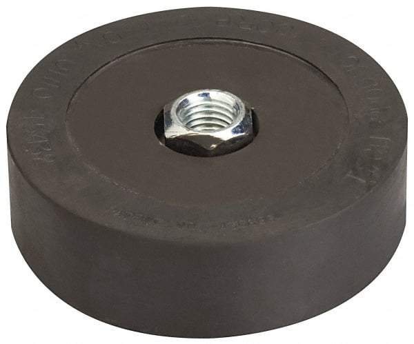 Tech Products - 3700 Lb Capacity, 3/4-10 Thread, Steel Stud, Studded Pivotal Socket Mount Leveling Pad & Mount - 5" Stud Length, 5" Base Diam, Neoprene Pad - USA Tool & Supply