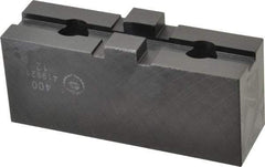 Bison - 15-3/4 to 16" Chuck Capacity, Tongue & Groove Attachment, Square Soft Lathe Chuck Jaw - 1 Jaw, Steel, 3" Btw Mount Hole Ctrs, 5-1/2" Long x 1-21/32" Wide x 1-5/8" High, 1/2" Groove - USA Tool & Supply