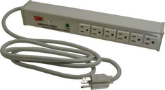 Wiremold - 6 Outlets, 120 Volts, 15 Amps, 6' Cord, Power Outlet Strip - 1 Circuits, Free Hanging Mount, 5-15P NEMA Configuration, UL Listed File 1449 - USA Tool & Supply
