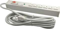 Wiremold - 6 Outlets, 120 Volts, 15 Amps, 15' Cord, Power Outlet Strip - 1 Circuits, Free Hanging Mount, 5-15P NEMA Configuration, UL Listed File 1449 - USA Tool & Supply