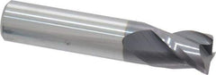Accupro - 1/2", 3 Flute, Single End, Solid Carbide, 0.02" Corner Radius End Mill - 2-1/2" OAL, 35° Helix, Right Hand Flute, 5/8" LOC, Right Hand Cut - USA Tool & Supply