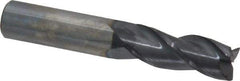 Accupro - 1/2", 3 Flute, Single End, Solid Carbide, 0.02" Corner Radius End Mill - 3" OAL, 35° Helix, Right Hand Flute, 1-1/4" LOC, Right Hand Cut - USA Tool & Supply