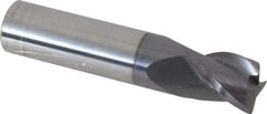Accupro - 5/8", 3 Flute, Single End, Solid Carbide, 0.03" Corner Radius End Mill - 3" OAL, 35° Helix, Right Hand Flute, 3/4" LOC, Right Hand Cut - USA Tool & Supply