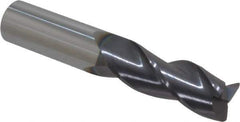 Accupro - 5/8", 3 Flute, Single End, Solid Carbide, 0.03" Corner Radius End Mill - 3-1/2" OAL, 35° Helix, Right Hand Flute, 1-5/8" LOC, Right Hand Cut - USA Tool & Supply