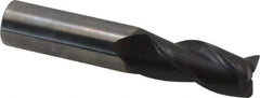 Accupro - 3/4", 3 Flute, Single End, Solid Carbide, 0.03" Corner Radius End Mill - 4" OAL, 35° Helix, Right Hand Flute, 1-5/8" LOC, Right Hand Cut - USA Tool & Supply
