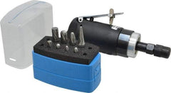 Florida Pneumatic - 9 Piece, 1/4" Shank Burr Set - Tungsten Carbide, Multiple Head Shapes, 14° Included Angle - USA Tool & Supply