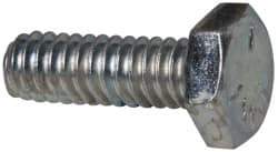 Made in USA - 1/4-20 UNC, 3/4" Length Under Head Hex Head Cap Screw - Fully Threaded, Grade 5 Steel, Zinc-Plated Finish, 7/16" Hex - USA Tool & Supply