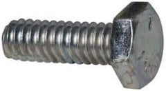 Made in USA - 1/4-20 UNC, 3/4" Length Under Head Hex Head Cap Screw - Fully Threaded, Grade 5 Steel, Zinc-Plated Finish, 7/16" Hex - USA Tool & Supply