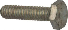 Made in USA - 1/4-20 UNC, 1" Length Under Head Hex Head Cap Screw - Fully Threaded, Grade 5 Steel, Zinc-Plated Finish, 7/16" Hex - USA Tool & Supply
