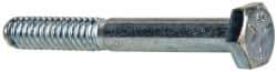 Made in USA - 1/4-20 UNC, 2" Length Under Head Hex Head Cap Screw - Partially Threaded, Grade 5 Steel, Zinc-Plated Finish, 7/16" Hex - USA Tool & Supply