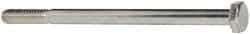 Made in USA - 1/4-20 UNC, 4" Length Under Head Hex Head Cap Screw - Partially Threaded, Grade 5 Steel, Zinc-Plated Finish, 7/16" Hex - USA Tool & Supply