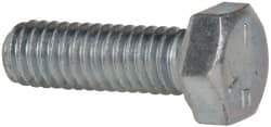 Made in USA - 5/16-18 UNC, 1" Length Under Head Hex Head Cap Screw - Fully Threaded, Grade 5 Steel, Zinc-Plated Finish, 1/2" Hex - USA Tool & Supply