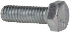 Made in USA - 5/16-18 UNC, 1" Length Under Head Hex Head Cap Screw - Fully Threaded, Grade 5 Steel, Zinc-Plated Finish, 1/2" Hex - USA Tool & Supply