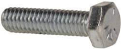 Made in USA - 5/16-18 UNC, 1-1/4" Length Under Head Hex Head Cap Screw - Fully Threaded, Grade 5 Steel, Zinc-Plated Finish, 1/2" Hex - USA Tool & Supply