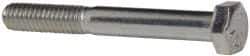 Made in USA - 5/16-18 UNC, 2-1/2" Length Under Head Hex Head Cap Screw - Partially Threaded, Grade 5 Steel, Zinc-Plated Finish, 1/2" Hex - USA Tool & Supply