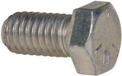 Made in USA - 3/8-16 UNC, 3/4" Length Under Head Hex Head Cap Screw - Fully Threaded, Grade 5 Steel, Zinc-Plated Finish, 9/16" Hex - USA Tool & Supply