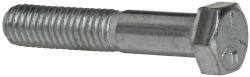 Made in USA - 3/8-16 UNC, 2" Length Under Head Hex Head Cap Screw - Partially Threaded, Grade 5 Steel, Zinc-Plated Finish, 9/16" Hex - USA Tool & Supply
