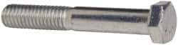Made in USA - 3/8-16 UNC, 2-1/2" Length Under Head Hex Head Cap Screw - Partially Threaded, Grade 5 Steel, Zinc-Plated Finish, 9/16" Hex - USA Tool & Supply