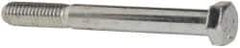 Made in USA - 3/8-16 UNC, 3-1/2" Length Under Head Hex Head Cap Screw - Partially Threaded, Steel, Zinc-Plated Finish, 9/16" Hex - USA Tool & Supply