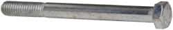 Made in USA - 3/8-16 UNC, 4" Length Under Head Hex Head Cap Screw - Partially Threaded, Grade 5 Steel, Zinc-Plated Finish, 9/16" Hex - USA Tool & Supply