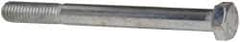 Made in USA - 3/8-16 UNC, 4" Length Under Head Hex Head Cap Screw - Partially Threaded, Grade 5 Steel, Zinc-Plated Finish, 9/16" Hex - USA Tool & Supply